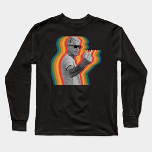 ANTHONY BOURDAIN VINTAGE RAINBOW - MIDDLE FINGER Long Sleeve T-Shirt